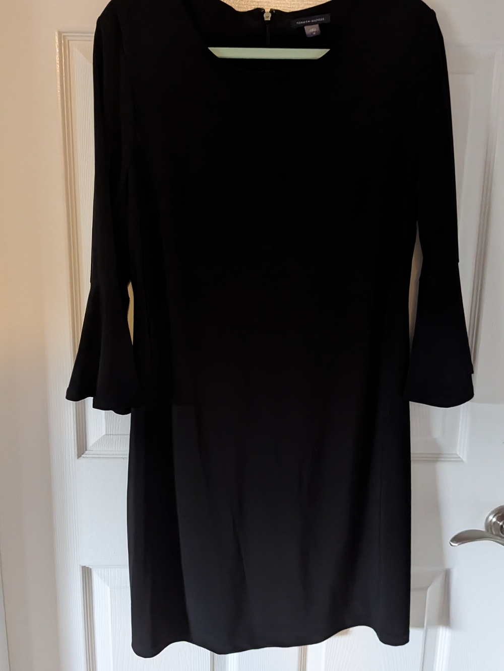 Tommy Hilfiger Black Bell Sleeve Shift Dress Size 14